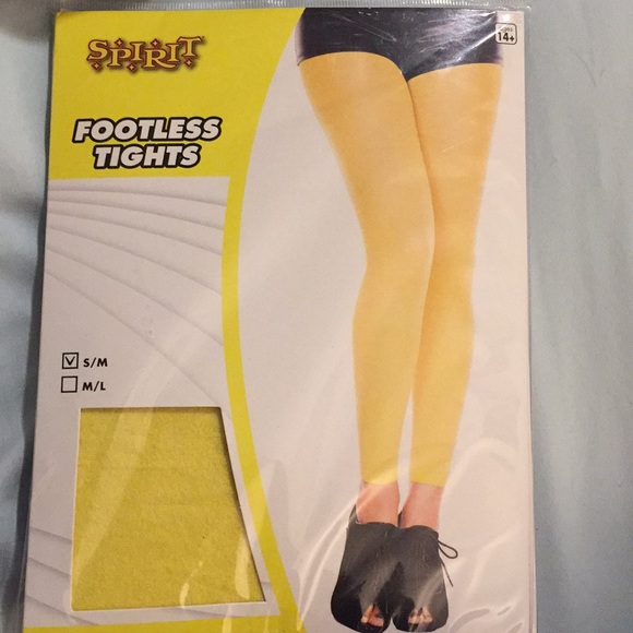 yellow footless tights